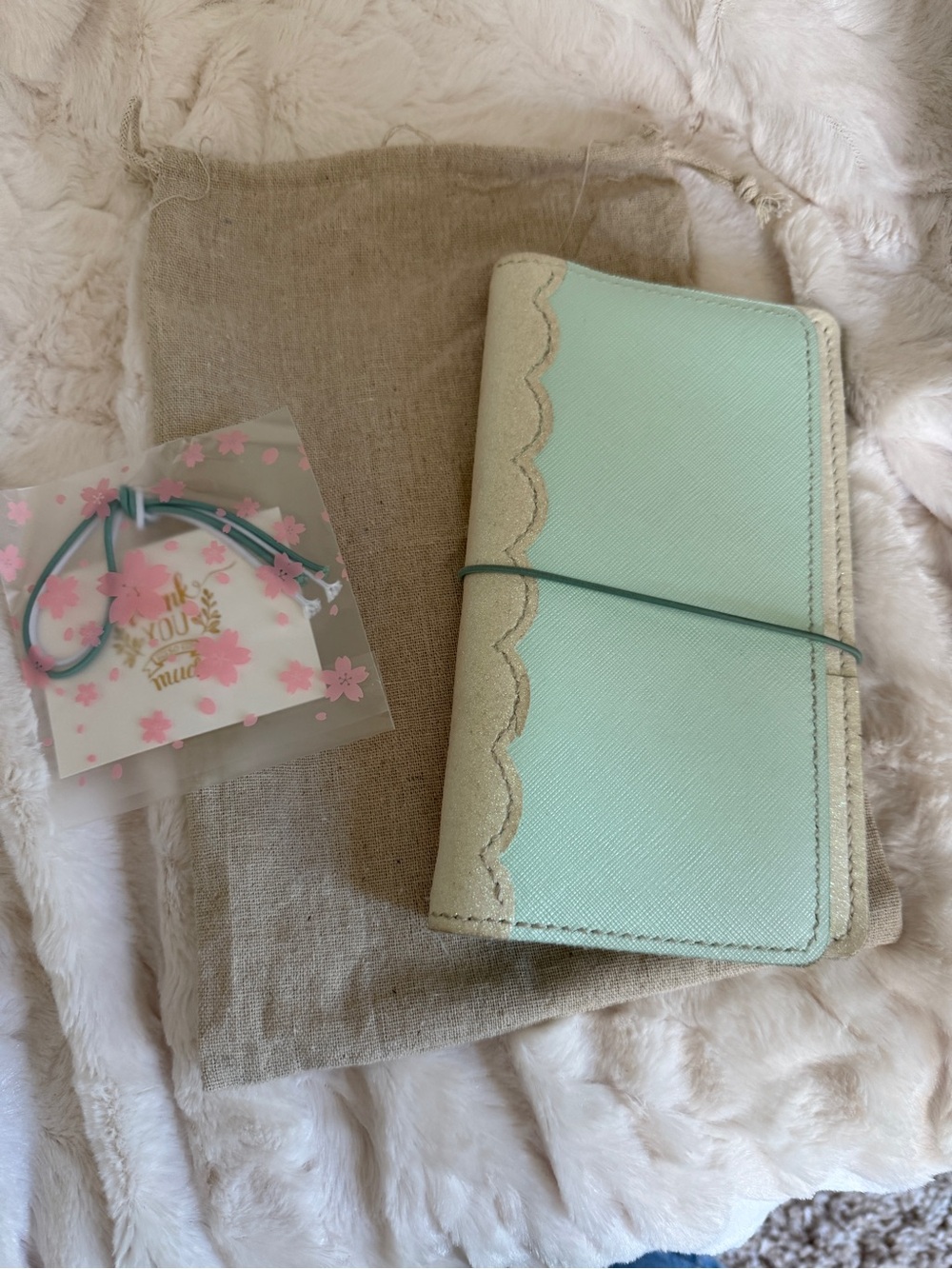 Pelle Studio Hobonichi Weeks Notebook Cover in seafoam green